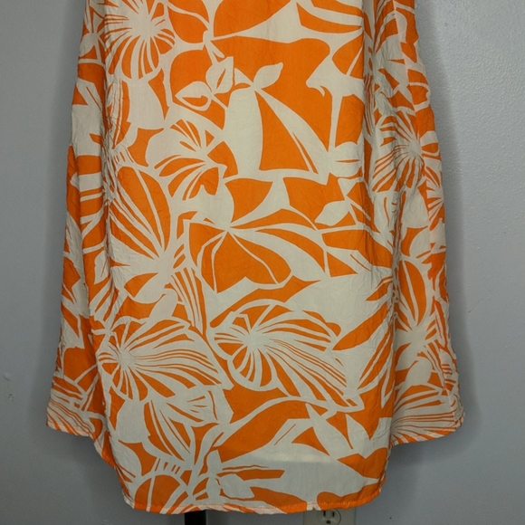 American Eagle Tropical Orange Hawaiian Size 4 - Picture 3 of 6